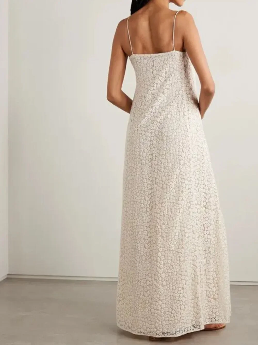 Staud delfina organic cotton-blend guipure lace maxi dress Size SMALL - Picture 2 of 6